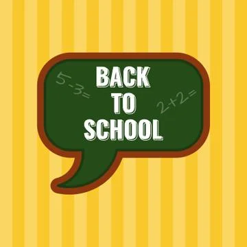 Welcome back to school, chalk message over green board Ilustração Stock