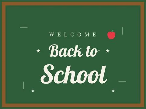 Welcome Back to School chalkboard lettering Ilustración de archivo