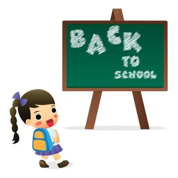 Welcome back to school character design Stock Illustration