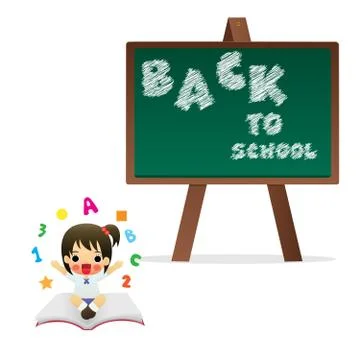 Welcome back to school character design Illustrazione stock