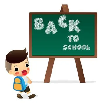 Welcome back to school character design Illustrazione stock