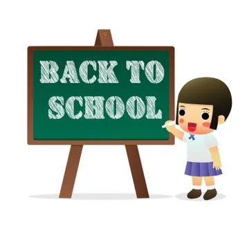 Welcome back to school character design Illustrazione stock
