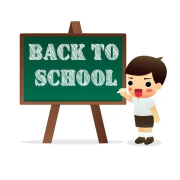 Welcome back to school character design Stock Illustration