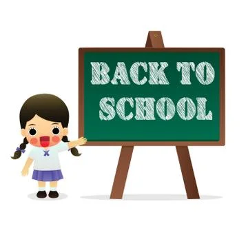 Welcome back to school character design Stock Illustration