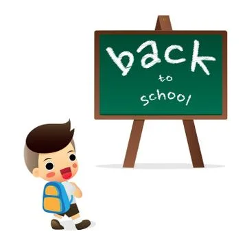 Welcome back to school character design Illustrazione stock