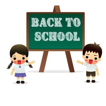 Welcome back to school character design Stock Illustration