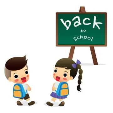 Welcome back to school character design Stock Illustration