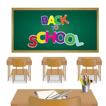 Welcome back to school. Classroom of student. Stock Illustration