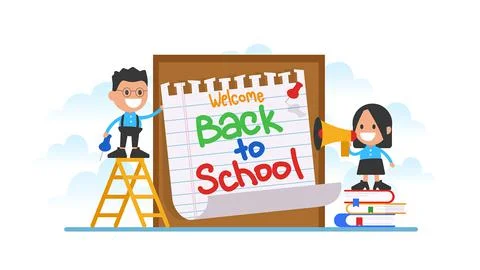 Welcome back to school concept.	 Stock Illustration