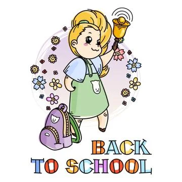 Welcome back to school. Cute school kid ready to education. Stock Illustration