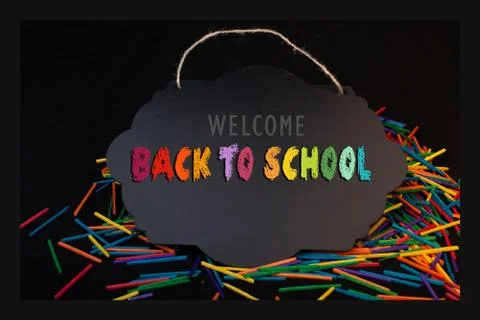 Welcome back to school Design for poster, banner.  education theme. Stock Photos