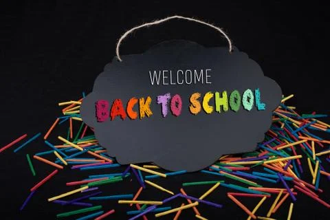 Welcome back to school Design for poster, banner.  education theme. Stock Photos