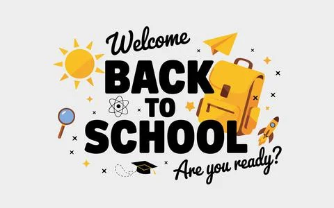 Welcome Back To School Graphic With School Supplies Stock-Illustration