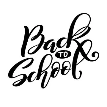 Welcome back to school hand drawn lettering Illustrazione stock