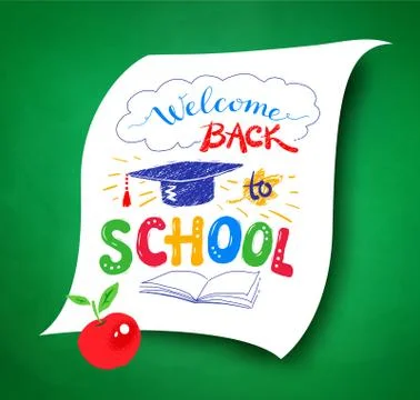 Welcome Back to School lettering Stock Illustration