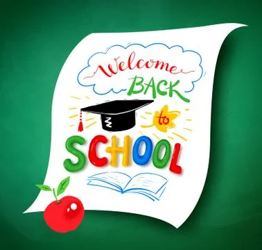 Welcome Back to School lettering Stock Illustration
