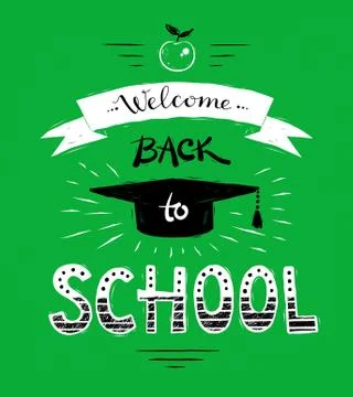 Welcome Back to School lettering Stock Illustration