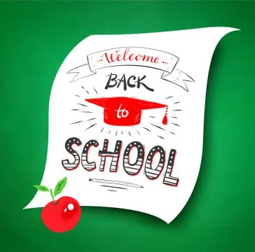 Welcome Back to School lettering Stock Illustration