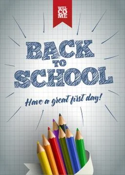 Welcome back to school poster design Stock Illustration