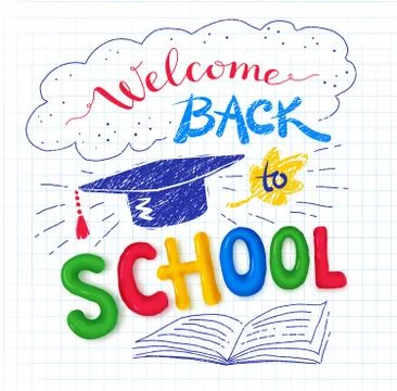 Welcome Back to School poster Stock Illustration