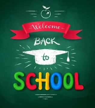 Welcome Back to School poster Stock Illustration