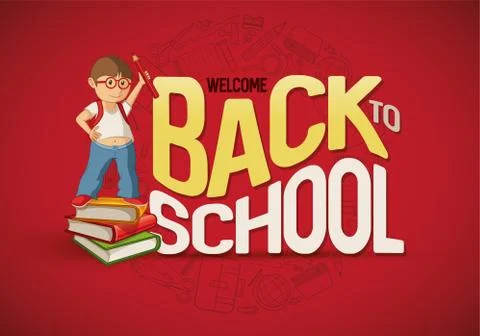 Welcome Back To School Poster Stock Illustration