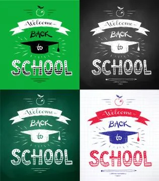 Welcome Back to School posters Stock Illustration