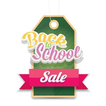 Welcome back to school sale vector sticker Stock Illustration