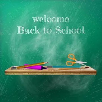 Welcome back to school template design. plus EPS10 Illustrazione stock