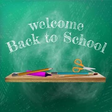 Welcome back to school template design. plus EPS10 Illustrazione stock