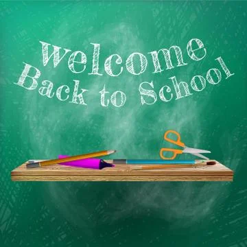 Welcome back to school template design. plus EPS10 Illustrazione stock
