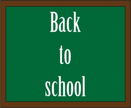 Welcome back to school text drawing by colorful chalk in blackboard with scho Stock Illustration