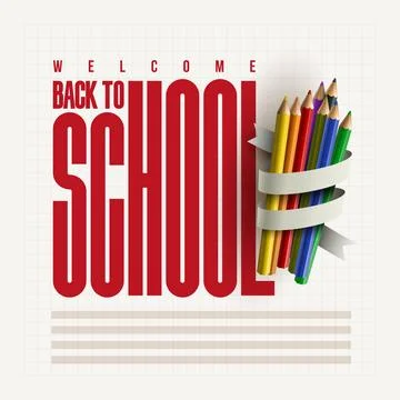 Welcome back to school typographic poster design Illustrazione stock