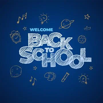 Welcome Back to School typographic vector design Stock Illustration