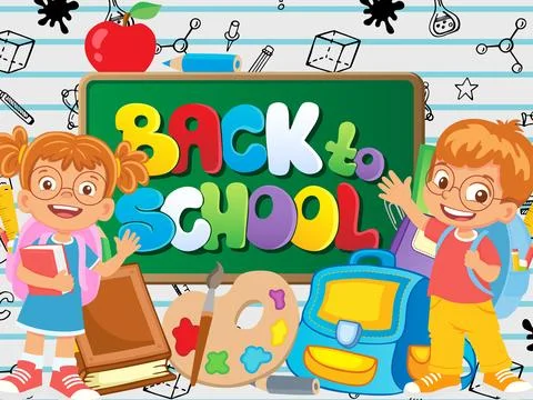 Welcome Back to School Vector Art for Creative Projects Stock Illustration