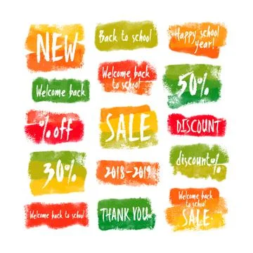 Welcome Back to School Vector Banners Set Illustrazione stock