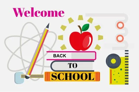 Welcome Back to school vector illustration Illustration