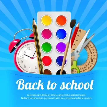 Welcome back to school, vector illustration. EPS 10 Stock Illustration