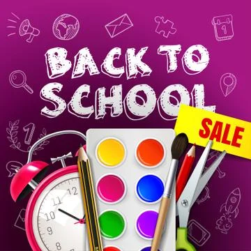 Welcome back to school, vector illustration. EPS 10 Stock Illustration
