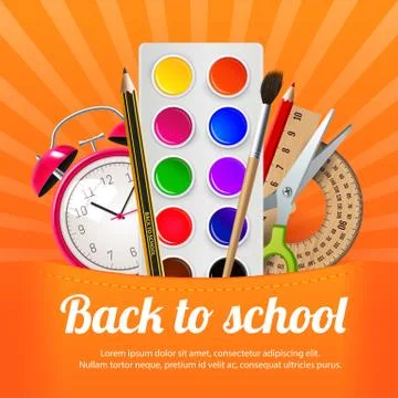 Welcome back to school, vector illustration. EPS 10 Stock Illustration