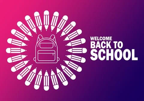 Welcome back to school Vector illustration Stock Illustration