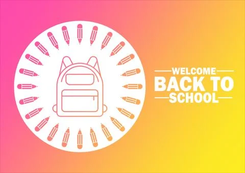 Welcome Back to School Vector illustration Illustrazione stock