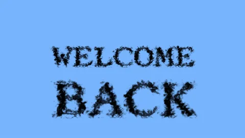 Welcome Back smoke text effect sky isolated background Stock Footage 139612918