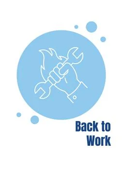 Welcome back to work postcard with linear glyph icon Stock Illustration
