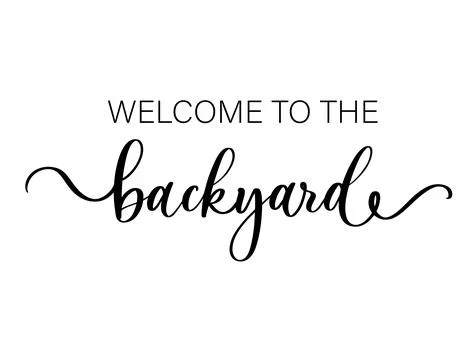 Welcome to the Backyard Decorative Cursive Typography Illustration. Stock Illustration
