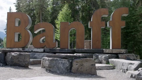 Welcome to Banff sign Video stock 115922883