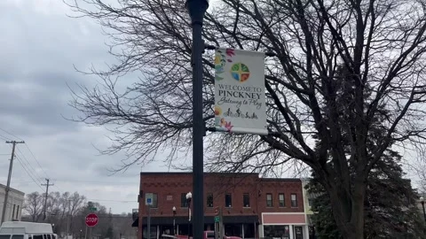 Welcome banner in the downtown area. Stock Footage 340301049