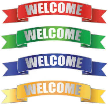 Welcome banner flag Vector Graphics Stock Illustration
