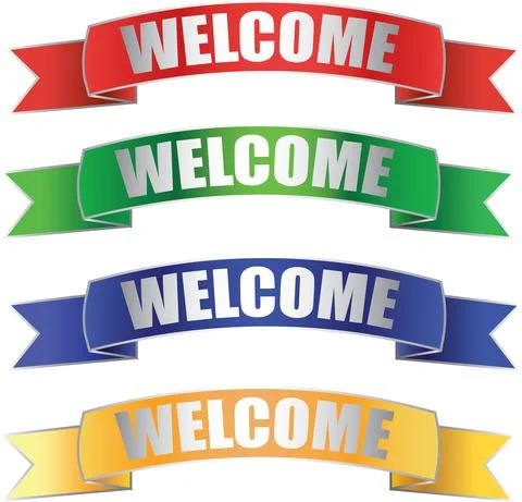 Welcome banner flag Vector Graphics Stock Illustration