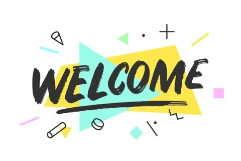 Welcome. Banner, speech bubble Stock Illustration